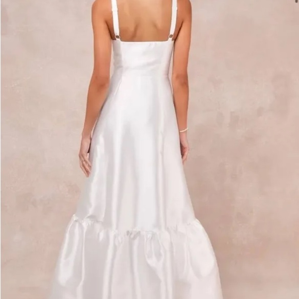 Elegant White Satin Gown
